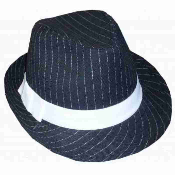 Gangster Hat Black W Stripes img