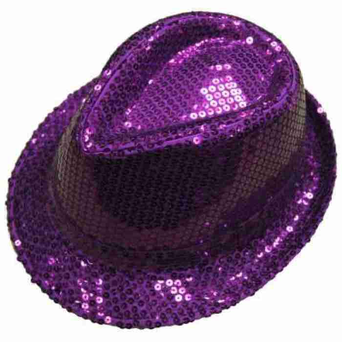 Gangster Hat Purple Sequin img