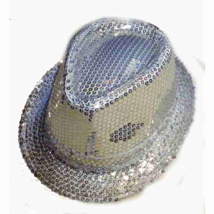 Gangster Hat Silver Sequin img