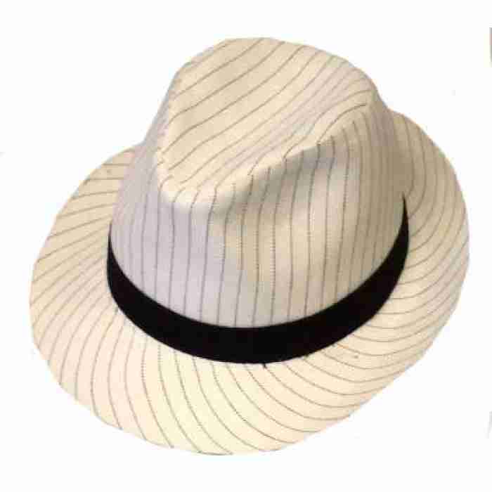 Gangster Hat White W Stripes img