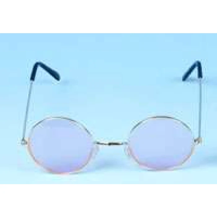 Glasses 60s Style - Pink Lens Gold Frame - Image 1