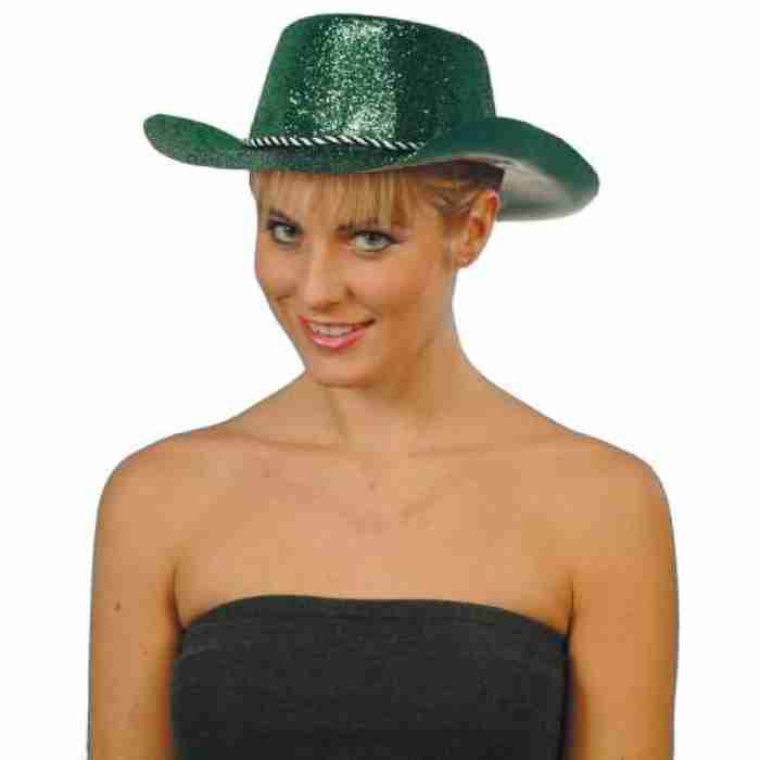 Glitter green cowboy hat 21368