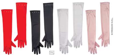 Gloves Childrens Long Glamour Satin with Diamonds 3447O b img
