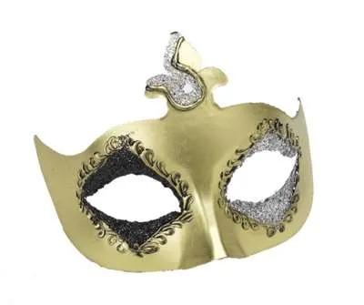 Gold Rosario Eyemask - Black and silver