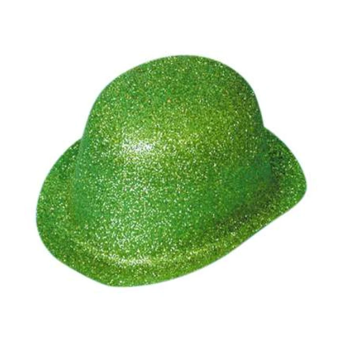 Green Glitter Bowler Hat - Image 1