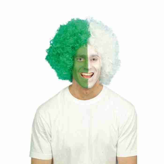 Green and White Supporters Wig 307SP