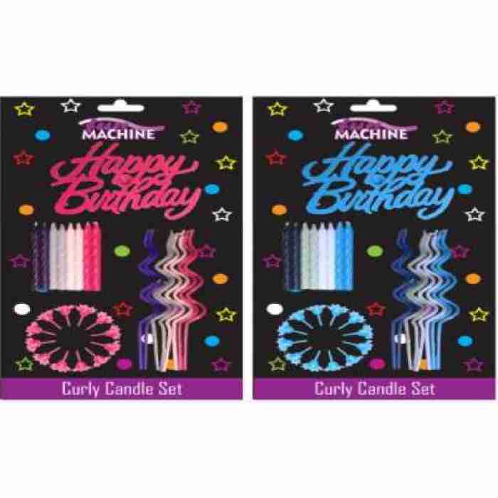 Happy Birthday Curly Candle Set Assorted 08021