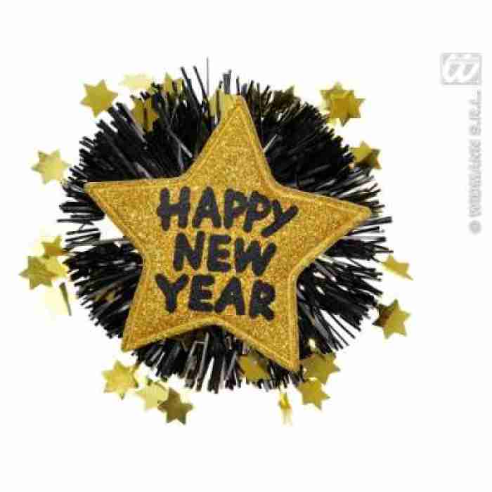 Happy New Year Brooch Gold img