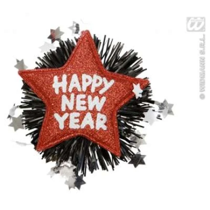 Happy New Year Brooch- Red