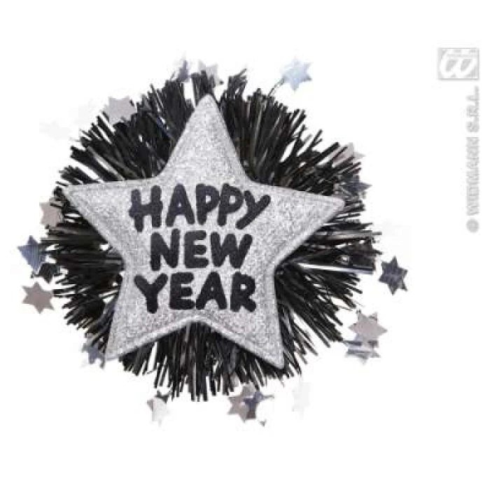 Happy New Year Brooch- Silver - Image 1