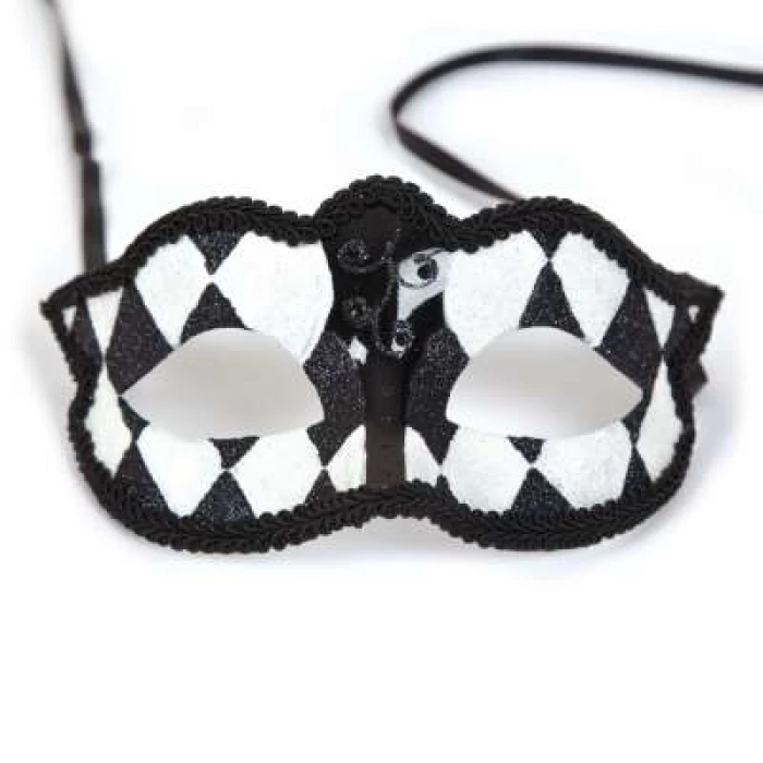 Harlequin Black & White Eye Mask - Image 1