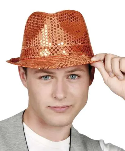 Hat Popstar Sequins Orange