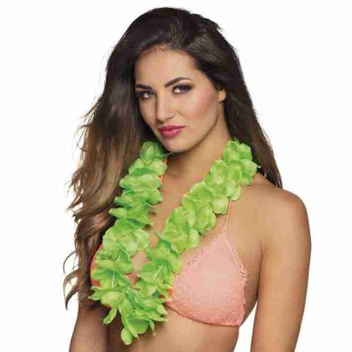 Hawaiian Lei neon green 52259