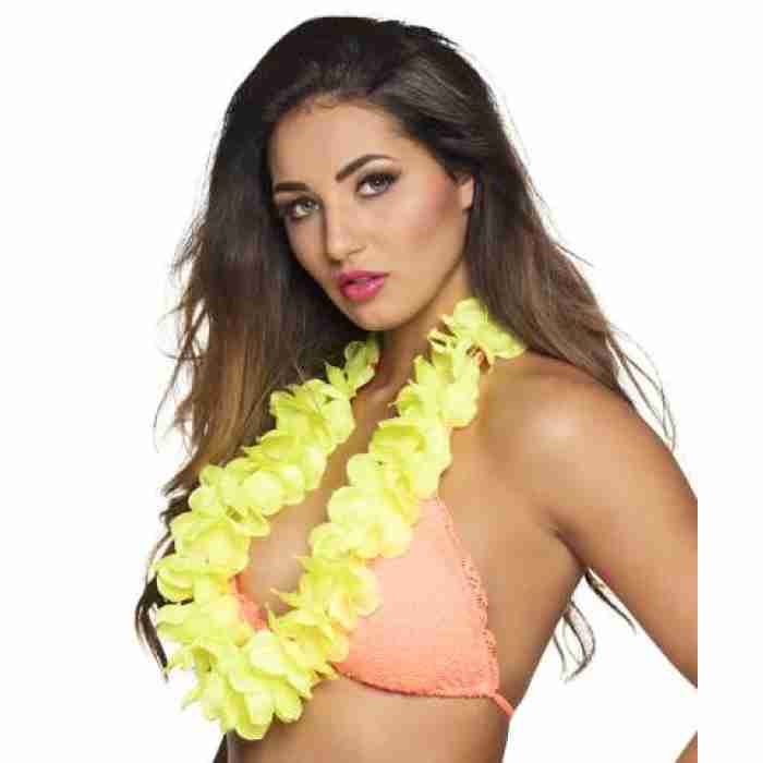 Hawaiian Lei neon yellow 55258