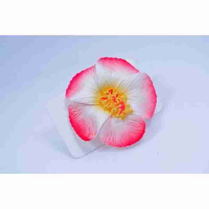 Hawaiin Flower Head Clip Blue White DSC0293