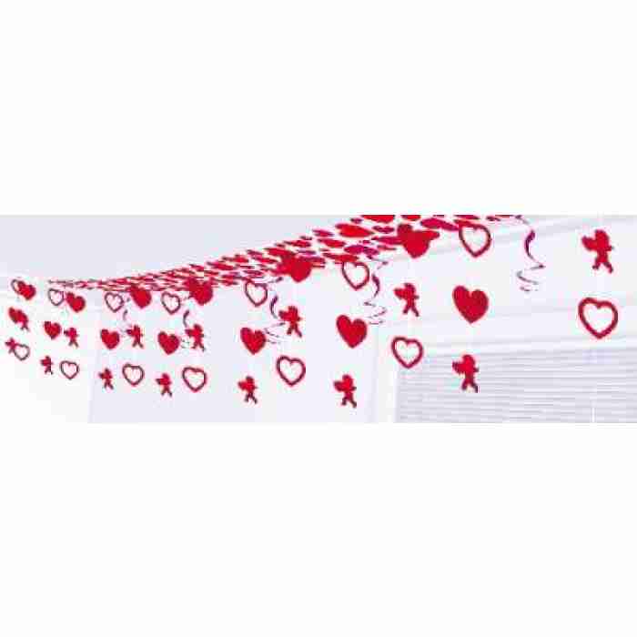 Hearts Cupids Ceiling Decoration 10 Feet Length