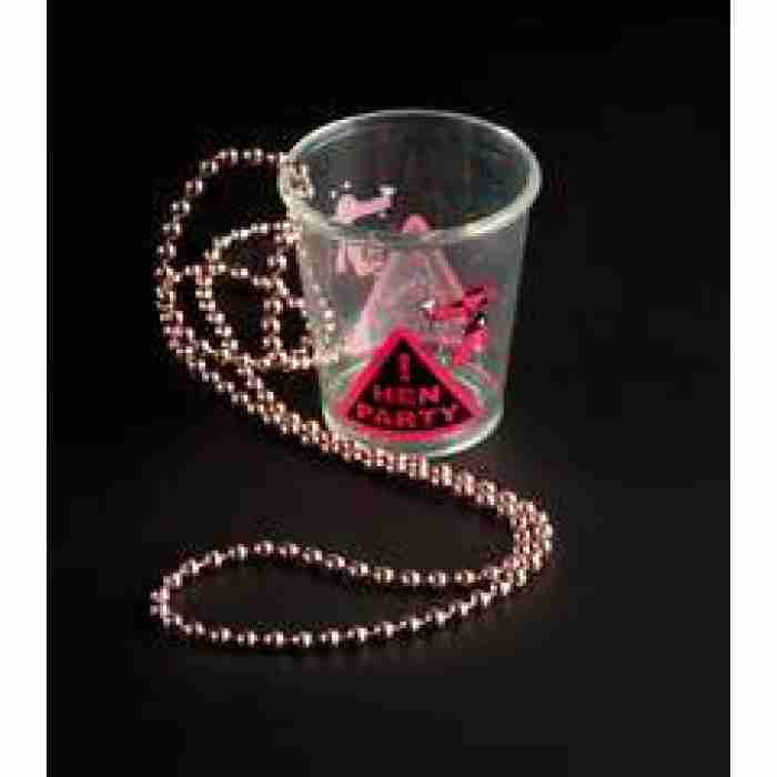 Hen Night Shot Glass On Pink Beads SHOT100 img