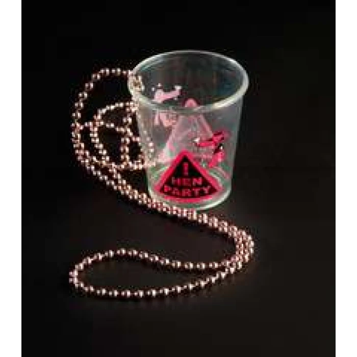 Hen Night Shot Glass On Pink Beads - Image 1