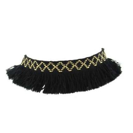 Lace Choker Black and Gold
