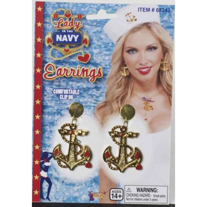 Lady in the Navy Earrings - Image 1