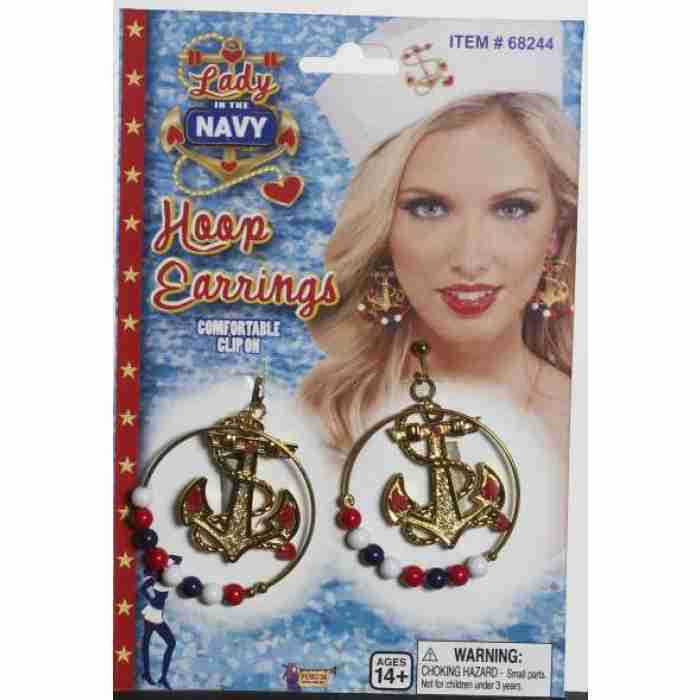 Lady in the Navy Hoop Earrings img