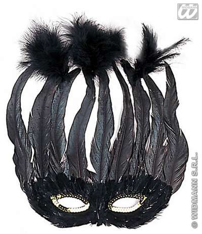 Lido Feathers Masks Black 6588P d Img