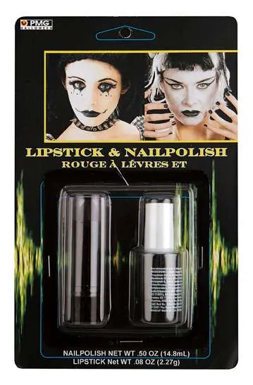 Lipstick & Nail Polish Set - Black