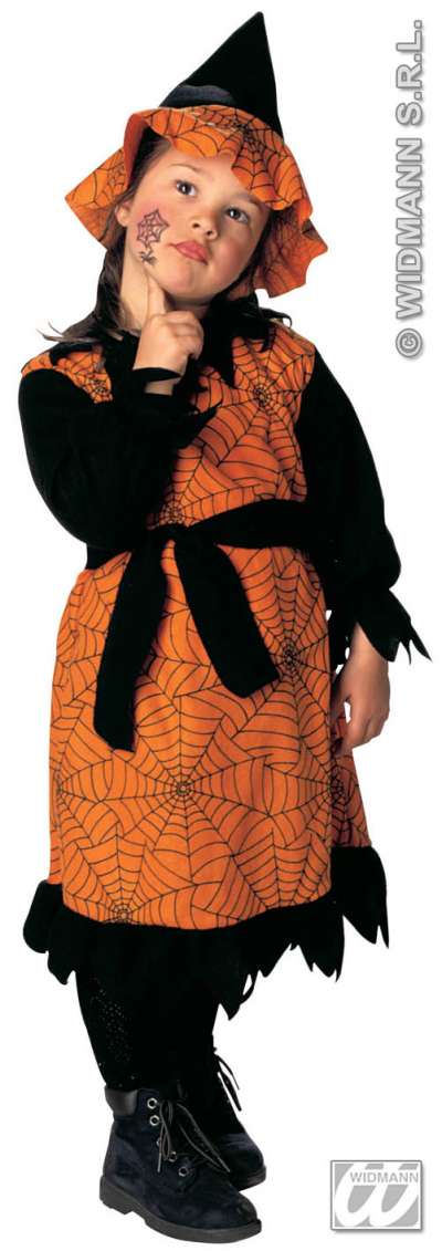 Little Witch orange and black spiderweb 3619G