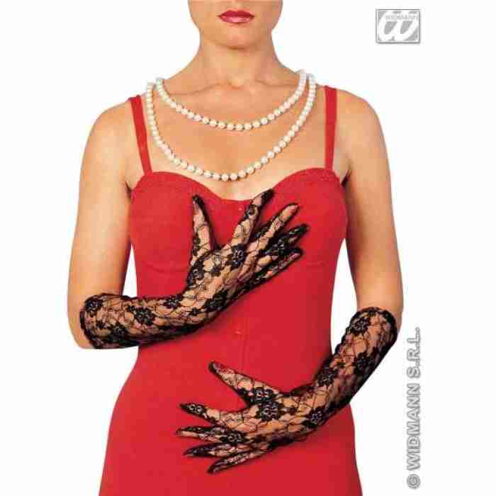 Long Black Lace Gloves 4634N