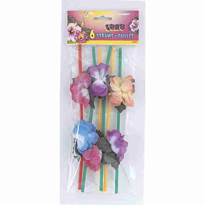 Luau Flower Straws 19211