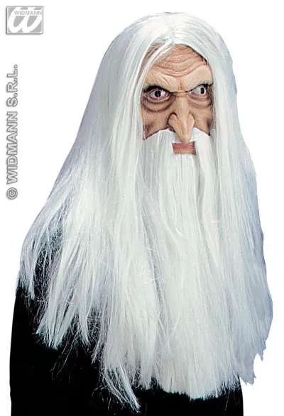 Magician Masks with Wig Maxi Beard and Moustache 2877W a img