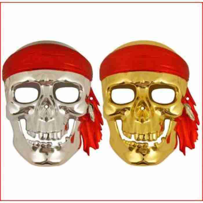 Metallic Pirate Skull Mask u52797