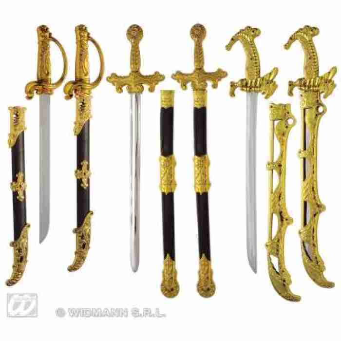 Metallic Sword with Decorated Scabbard
