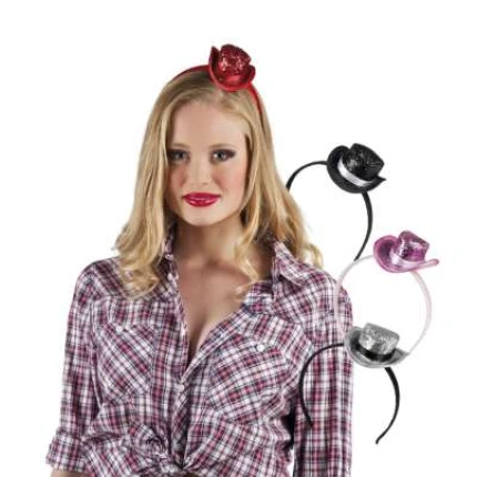 Mini Glitter Tiara Cowboy Hat - Assorted Colours