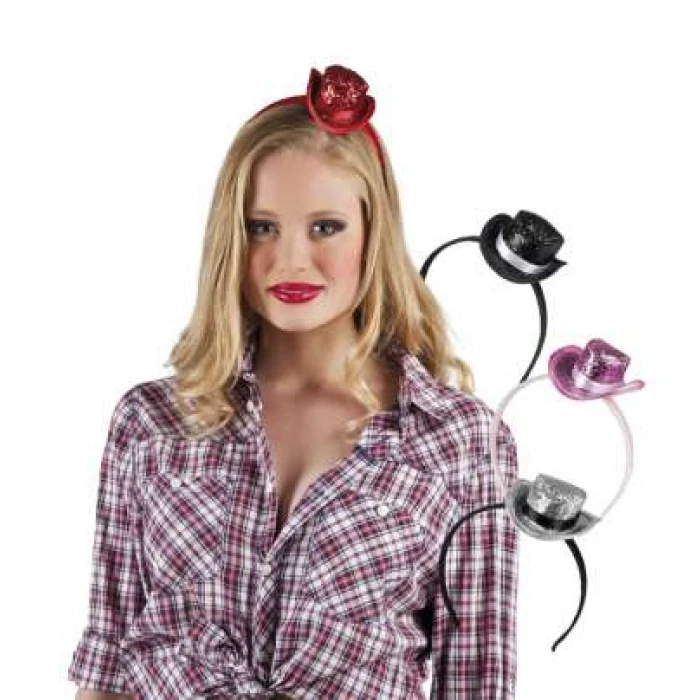 Mini Glitter Tiara Cowboy Hat - Assorted Colours - Image 1