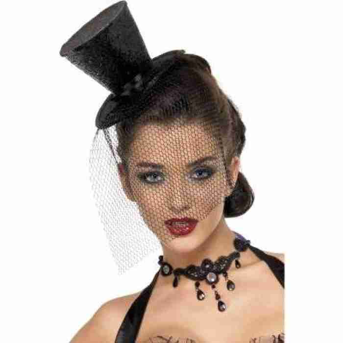 Mini Top Hat On Headband Black1