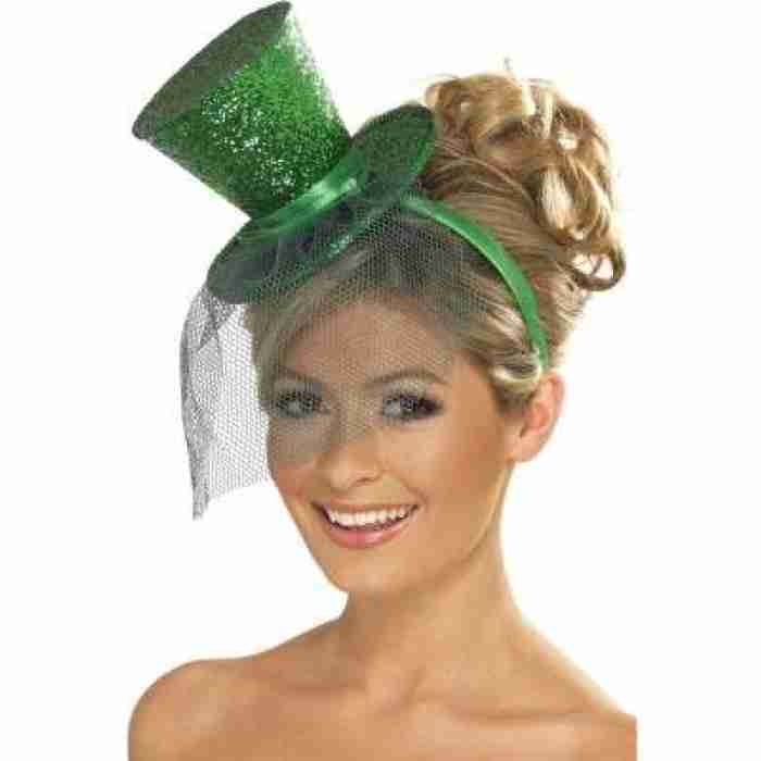 Mini Top Hat On Headband Dark Green1