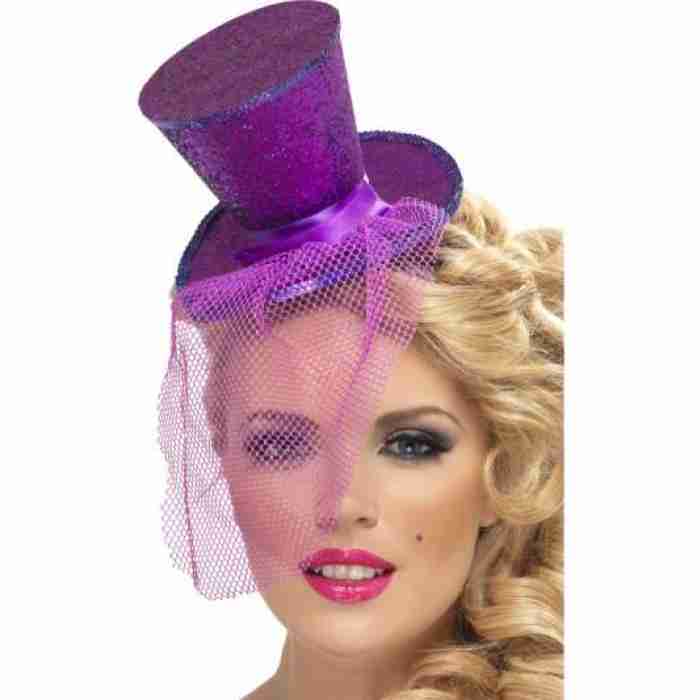 Mini Top Hat On Headband Purple 21299