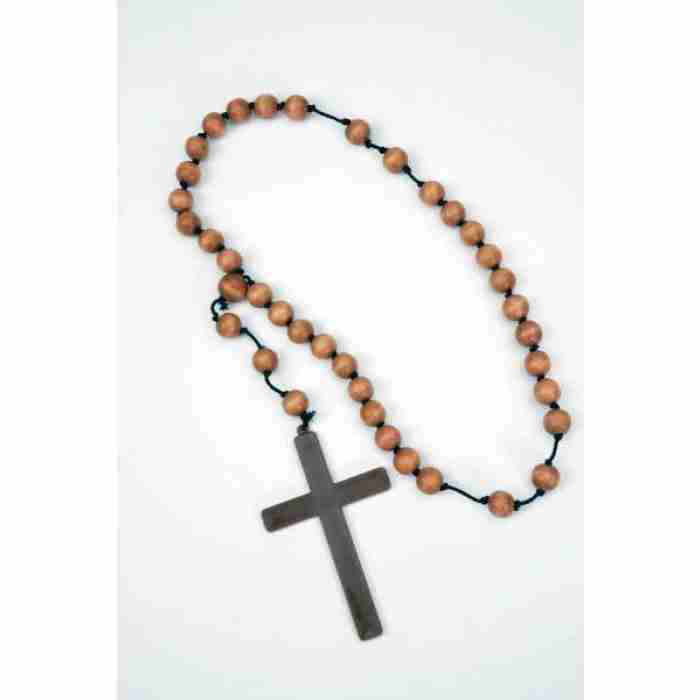 Monks Cross with Wooden Beads 63945