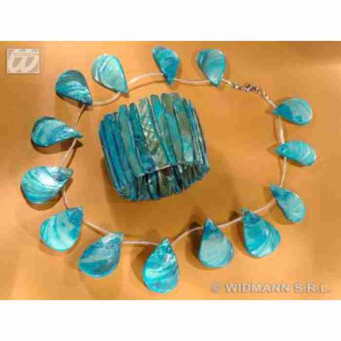 Mother of Pearl Shell Necklace and Bracelet Turquoise 2407WD