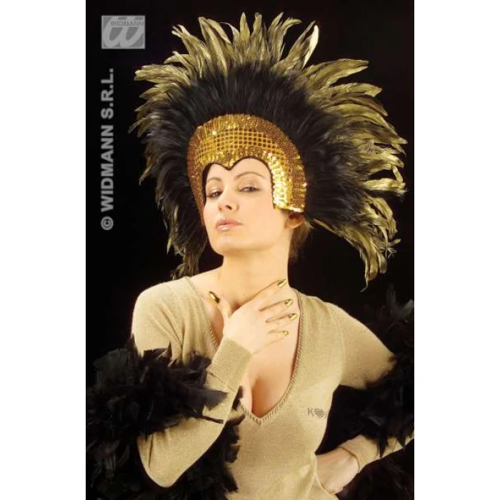 Moulin Rouge Feathered Headdresses - Gold - Image 1