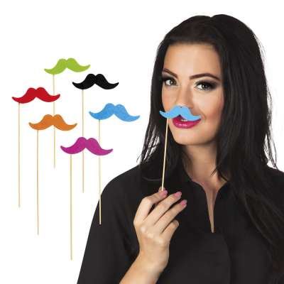 Moustaches On Stick Assorted 30800 img