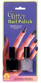 Nail Polish - Glitter 2 Tone Black and Silver