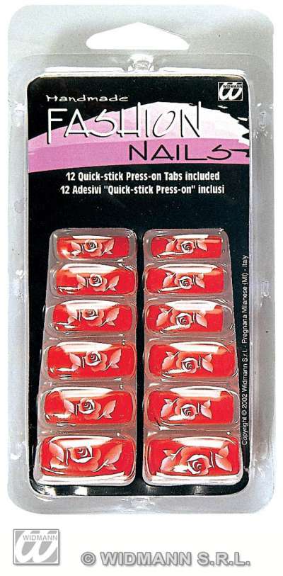 Nails Set of 12 Fashion Airbrush with 12 Adhesive Tabs 3321D e