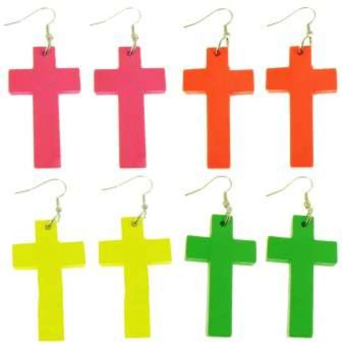 Neon Earrings - Cross - Image 1