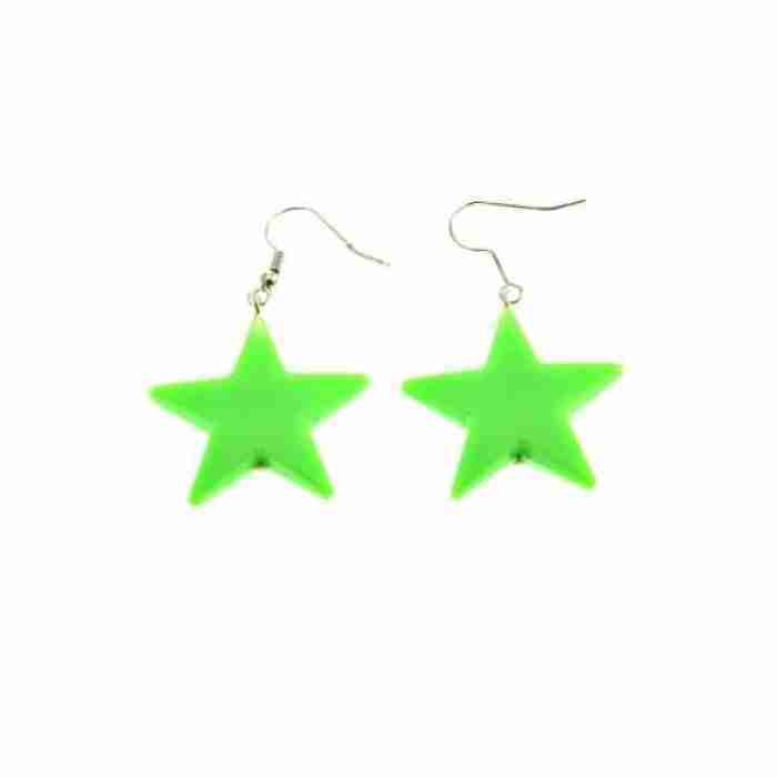 Neon Green Star Earrings img