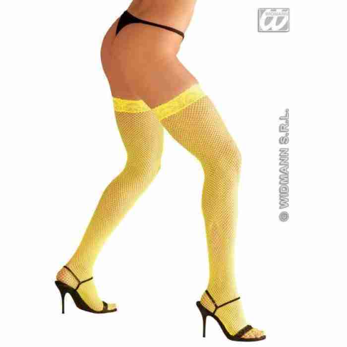 Neon Lace Top Fishnet Thigh Highs 4749F a