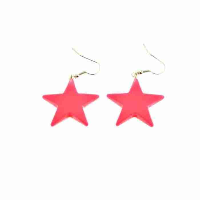 Neon Pink Star Earrings img