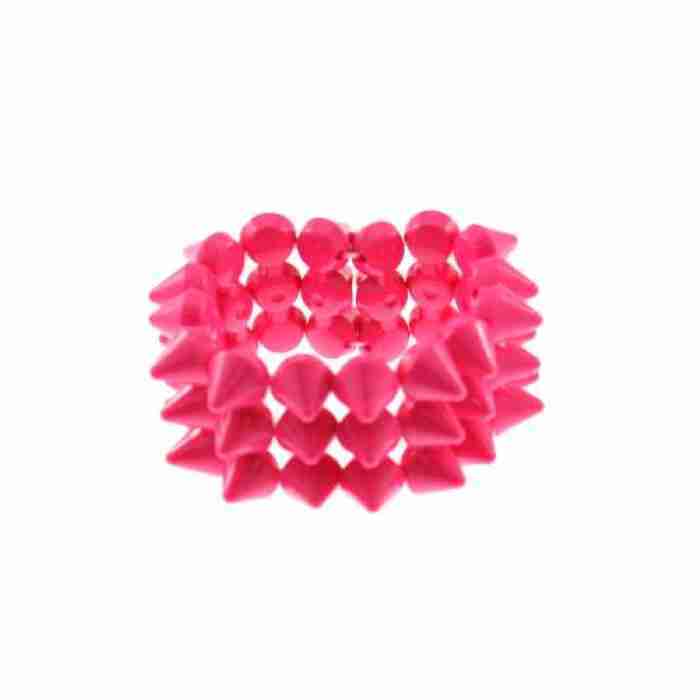 Neon Pink Triple Spike Bracelet img