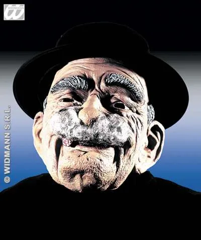 Old Men Masks with felt hat and Moustache